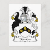 Benson Family Crest Briefkaart (Voorkant)