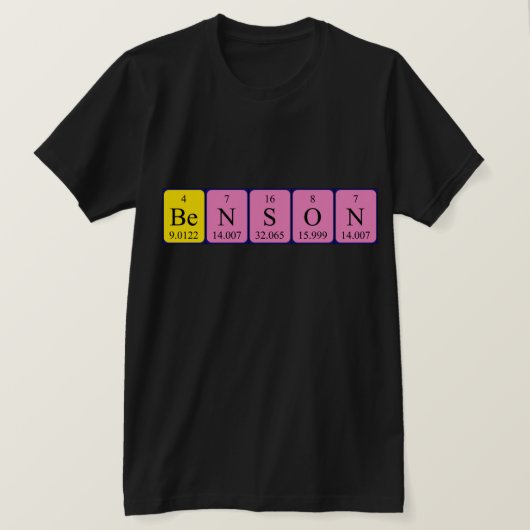 Benson periodiek table name shirt (Design voorkant)