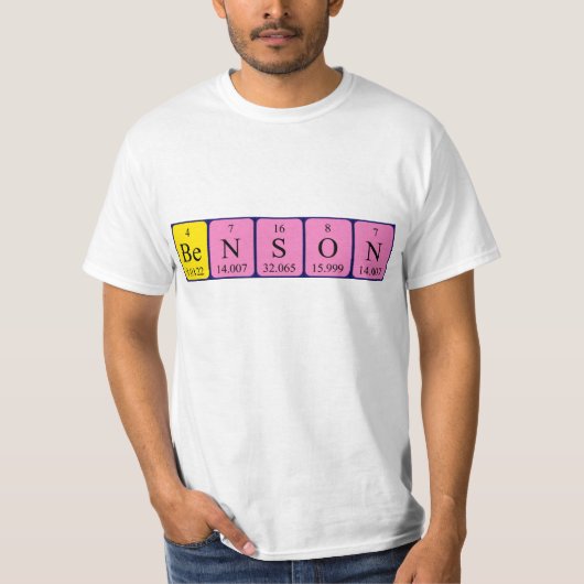 Benson periodiek table name shirt (Voorkant)