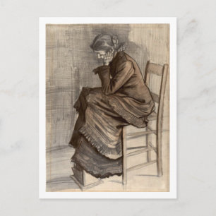 Bent Afbeelding van een vrouw, Vincent van Gogh Briefkaart