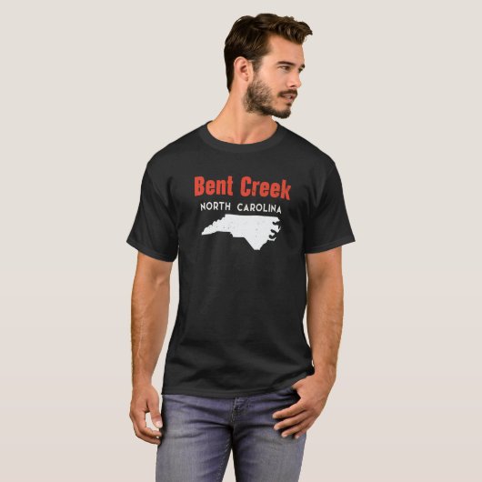 Bent Creek and Hildebran North Carolina USA State  T-shirt (Voorkant volledig)