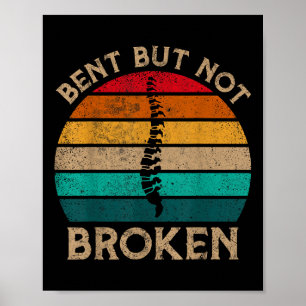 Bent, maar geen gebroken Retro Scoliosis Awareness Poster