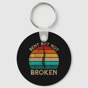 Bent, maar geen gebroken Retro Scoliosis Awareness Sleutelhanger