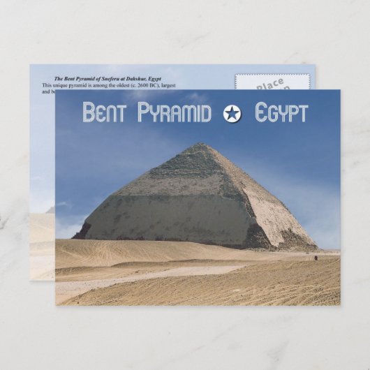 Bent Pyramid op Dahshur, Egypte Briefkaart (Voorkant / Achterkant)