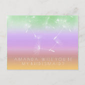 Bent u Bridesmaid Dandelion Paarse Mint Ombre? Briefkaart (Voorkant)