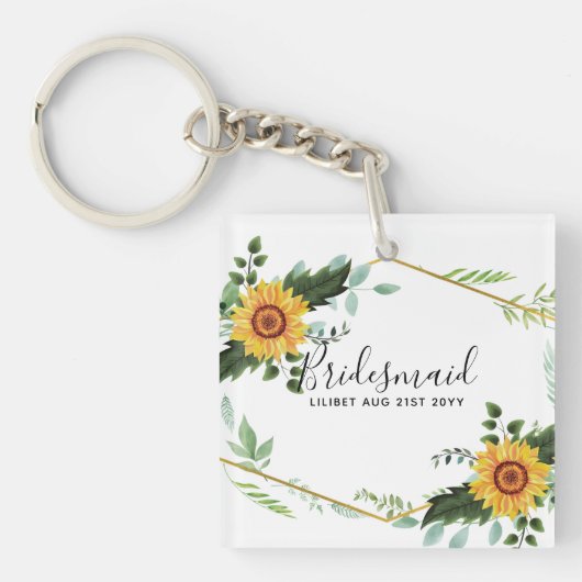 Bent u Bridesmaid Maid Honor Dank u moeder Sleutelhanger (voorkant)