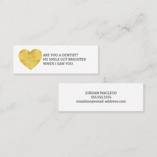 Bent u een Tandarts Fun Dating Calling Card Mini Visitekaartje (Voorkant / Achterkant)