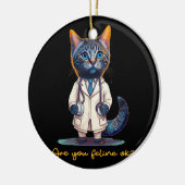 Bent u Feline Ok Antropomorphic Kat Verpleegster S Keramisch Ornament (Links)