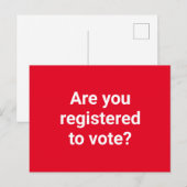 Bent u geregistreerd om te stemmen? aangepaste tek briefkaart (Voorkant / Achterkant)