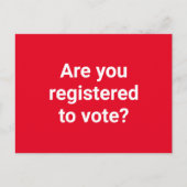 Bent u geregistreerd om te stemmen? aangepaste tek briefkaart (Voorkant)