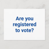 Bent u geregistreerd om te stemmen? custom blauw e briefkaart (Voorkant)