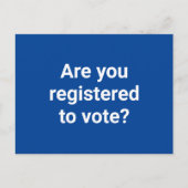 Bent u geregistreerd om te stemmen? custom wit en  briefkaart (Voorkant)