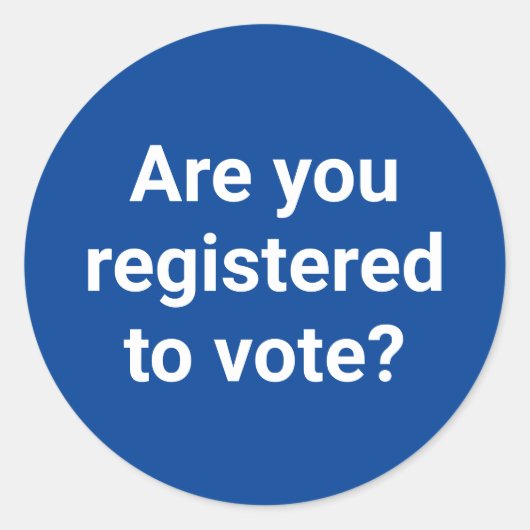 Bent u geregistreerd om te stemmen? custom wit en  ronde sticker (Voorkant)