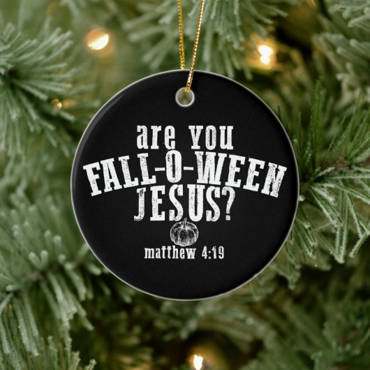 Bent u Herfst-o-Ween Jesus Christelijk Halloween Keramisch Ornament (Boom)
