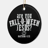 Bent u Herfst-o-Ween Jesus Christelijk Halloween Keramisch Ornament (Links)