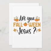 Bent u Herfst-o-ween Jesus Funny Herfst Halloween Kaart (Voorkant / Achterkant)