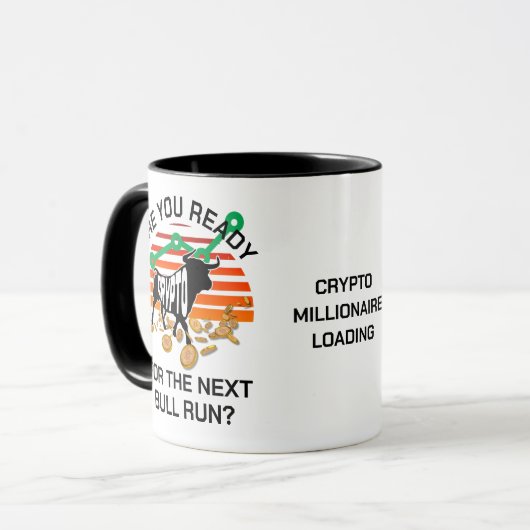 Bent u klaar CRYPTO BULL RUN Bitcoin Mok (Voorkant links)