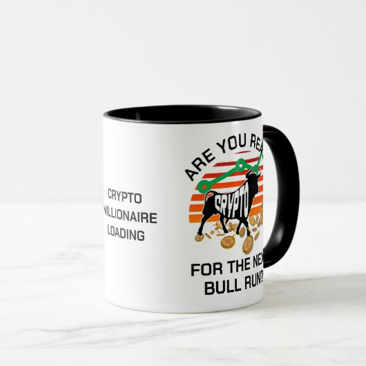 Bent u klaar CRYPTO BULL RUN Bitcoin Mok (Voorkant rechts)