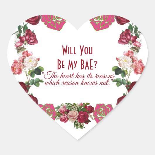 Bent u mijn BAE Rustic Rozen Valentijn? Hart Sticker (Voorkant)