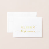 Bent u mijn beste vrouwelijke Kaart voor bruiloft? (Voorkant met envelop)