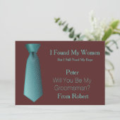 Bent u mijn Blauwgroen en wit Stropdas? Kaart (Staand voorkant)