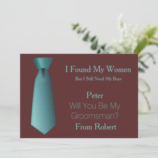 Bent u mijn Blauwgroen en wit Stropdas? Kaart (Staand voorkant)