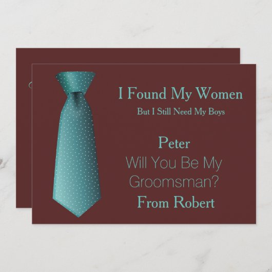 Bent u mijn Blauwgroen en wit Stropdas? Kaart (Voorkant / Achterkant)