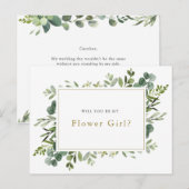 "Bent u mijn bloemenmeisje?" Aankondigingskaart (Voorkant / Achterkant)