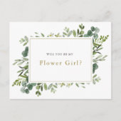 "Bent u mijn bloemenmeisje?" Aankondigingskaart (Voorkant)