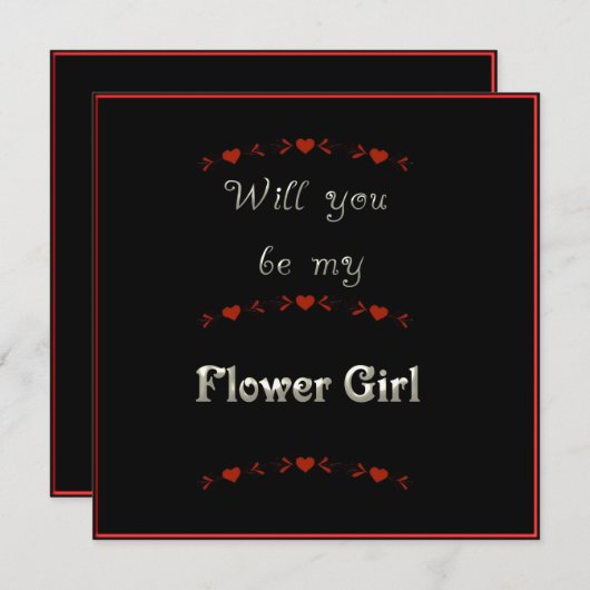 Bent u Mijn Bloemenmeisje Black, Red & White? Kaart (Voorkant / Achterkant)