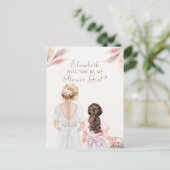 Bent u mijn Bloemenmeisje Bridal Party Voorstel? Briefkaart (Staand voorkant)