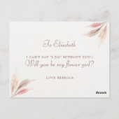 Bent u mijn Bloemenmeisje Bridal Party Voorstel? Briefkaart (Achterkant)