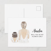 Bent u mijn Bloemenmeisje-Briefkaart? Briefkaart (Voorkant / Achterkant)