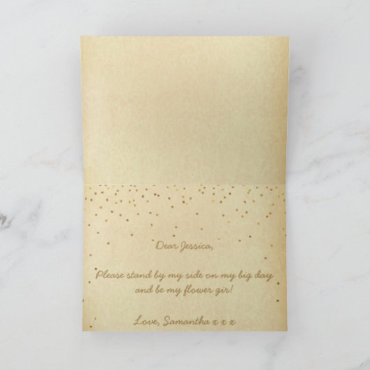 Bent u mijn Bloemenmeisje  Gold Confetti? (Binnen)