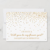 Bent u mijn Bloemenmeisje  Gold Confetti? Kaart (Voorkant)