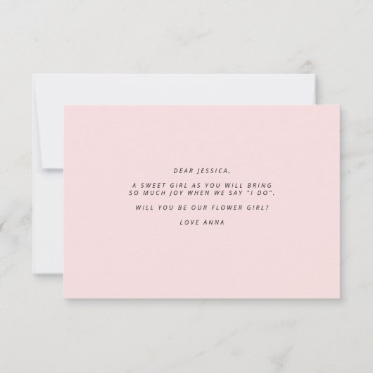 Bent u mijn Bloemenmeisje-Kaart? Kaart (Achterkant)