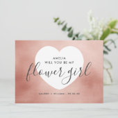 Bent u mijn Bloemenmeisje-kaart - Roos Gold Kaart (Staand voorkant)