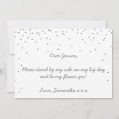 Bent u mijn Bloemenmeisje  Silver Confetti? Kaart (Achterkant)