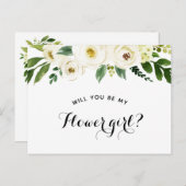 Bent u mijn Bloemenmeisje-voorstel? Aankondigingskaart (Voorkant / Achterkant)