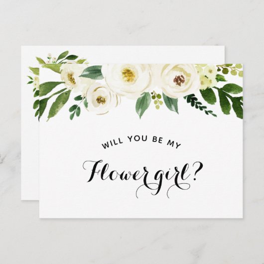 Bent u mijn Bloemenmeisje-voorstel? Aankondigingskaart (Voorkant / Achterkant)