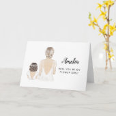 Bent u mijn Bloemenmeisje-voorstel, gevouwen kaart (Gele Bloem)