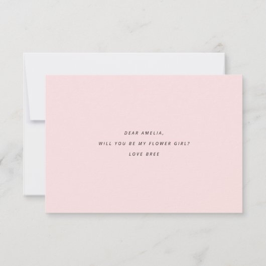 Bent u mijn Bloemenmeisje-voorstel met een platte  Kaart (Achterkant)