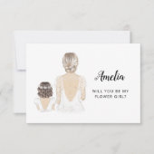 Bent u mijn Bloemenmeisje-voorstel met een platte  Kaart (Voorkant)