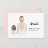 Bent u mijn Bloemenmeisje-voorstel met een platte  Kaart (Voorkant / Achterkant)