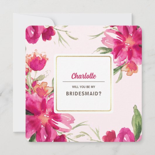Bent u mijn Bridesmaid? Aangepaste uitnodigingskaa Kaart (Voorkant)