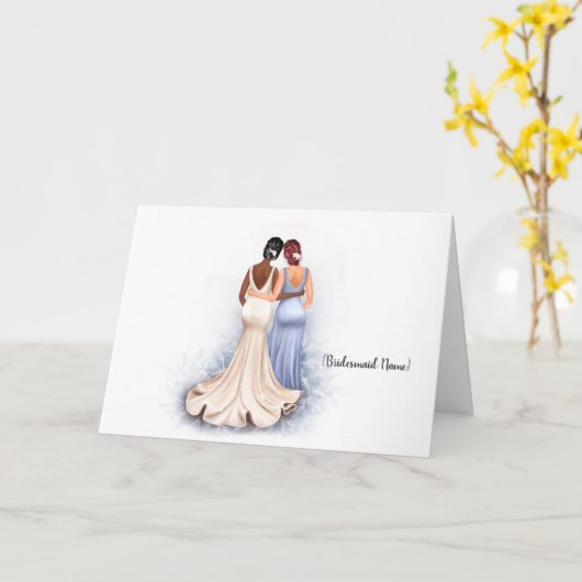 Bent u mijn Bridesmaid? Afrikaans-Amerikaanse brid Kaart (Gele Bloem)