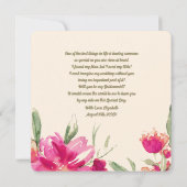 Bent u mijn Bridesmaid? Aquarel Bloemen Kaart (Achterkant)