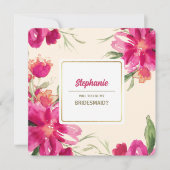 Bent u mijn Bridesmaid? Aquarel Bloemen Kaart (Voorkant)