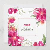 Bent u mijn Bridesmaid? Aquarel Bloemen Kaart (Voorkant)