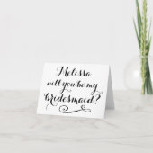 Bent u mijn Bridesmaid BLACK Typografische Kaart (Voorkant)